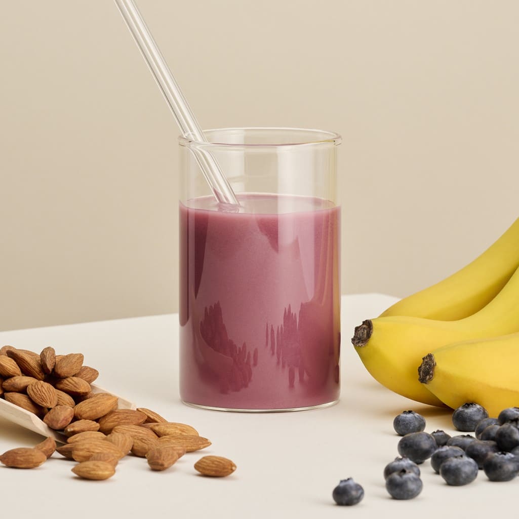 Mandel Banane Heidelbeere eingeschenkt