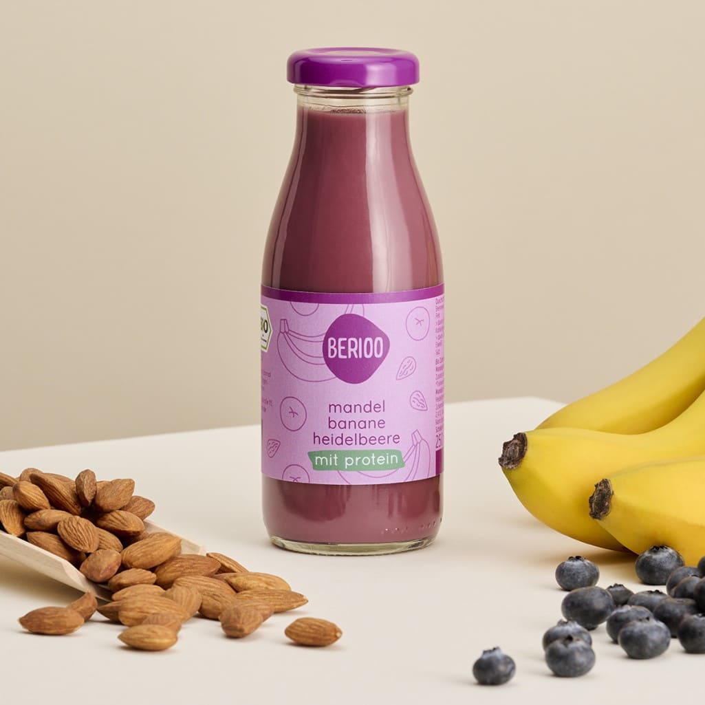 Mandel Banane Heidelbeere Glas