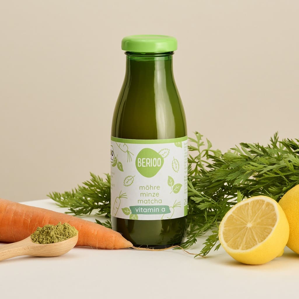 Möhre Matcha Minze Glas Möhre Matcha Minze Glas