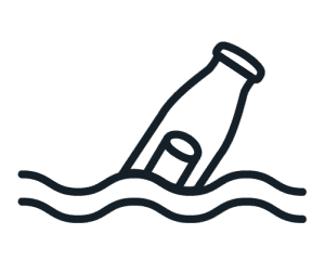 Flasche im Wasser